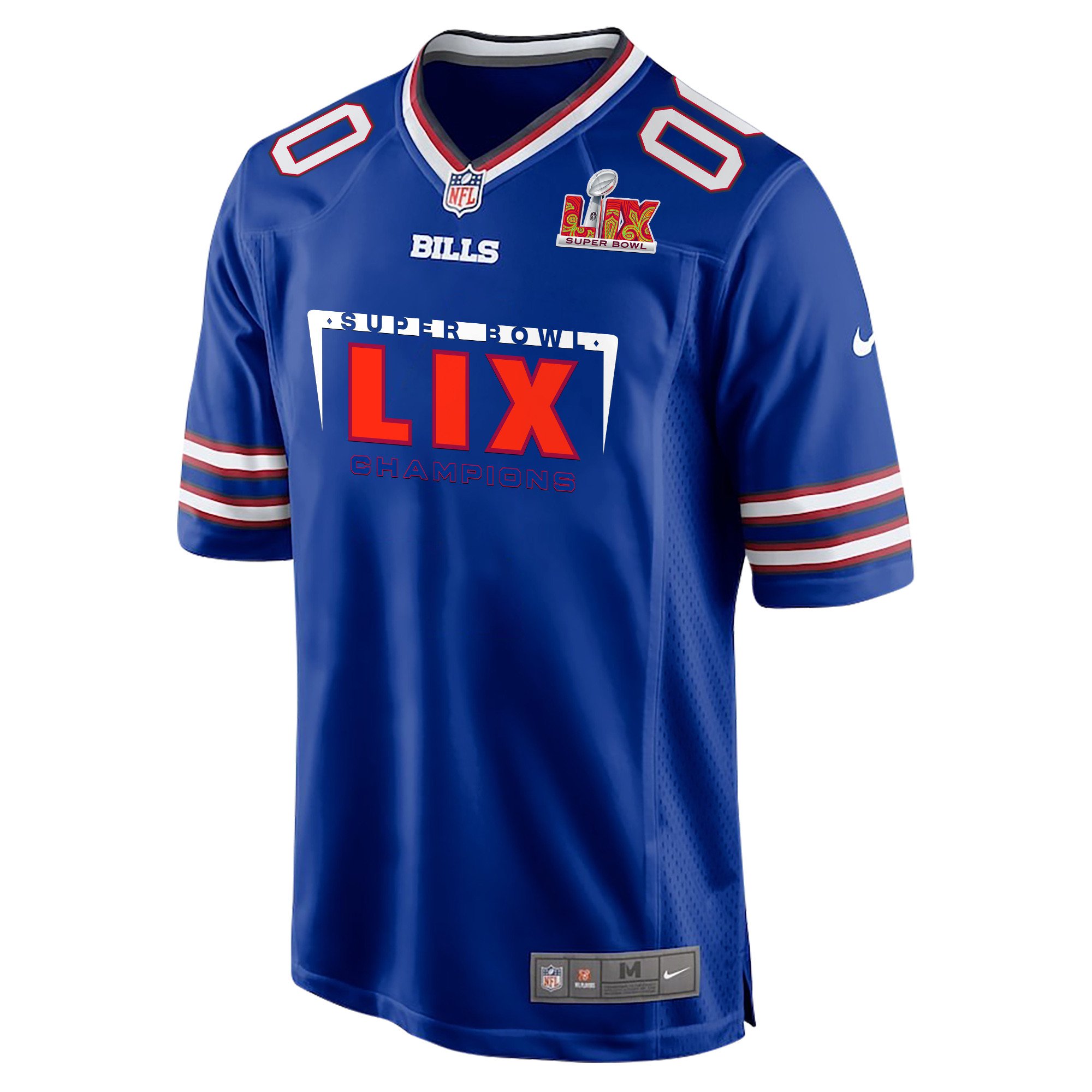 Alternative view of Buffalo Bills Super Bowl LIX Champions Simple Style Game Men Custom Jersey - Royal JS9144 nicesnker