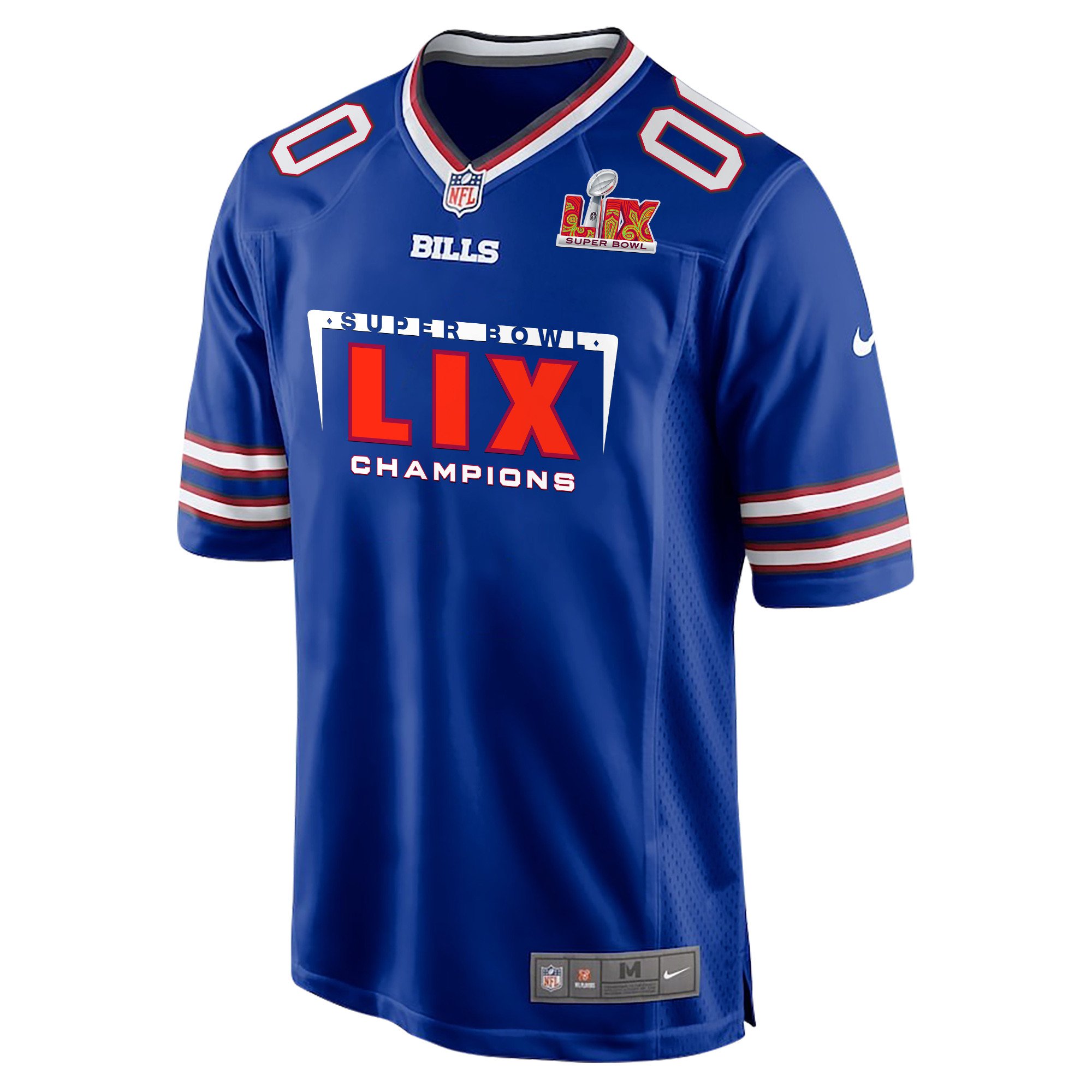 Alternative view of Buffalo Bills Super Bowl LIX Champions Simple Style V2 Game Men Custom Jersey - Royal JS1859 nicesnker
