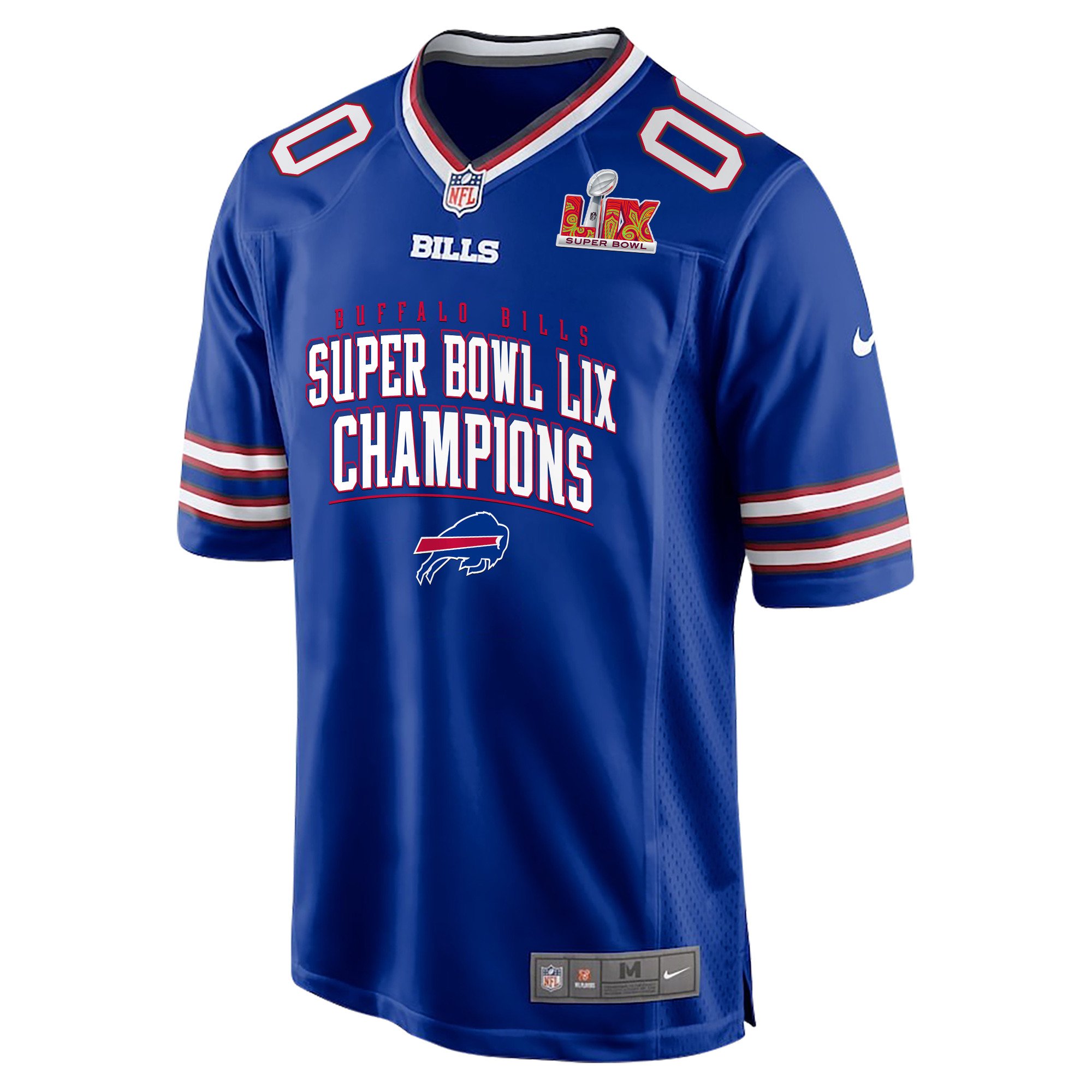 Alternative view of Buffalo Bills Super Bowl LIX Champions V2 Game Men Custom Jersey - Royal JS9384 nicesnker