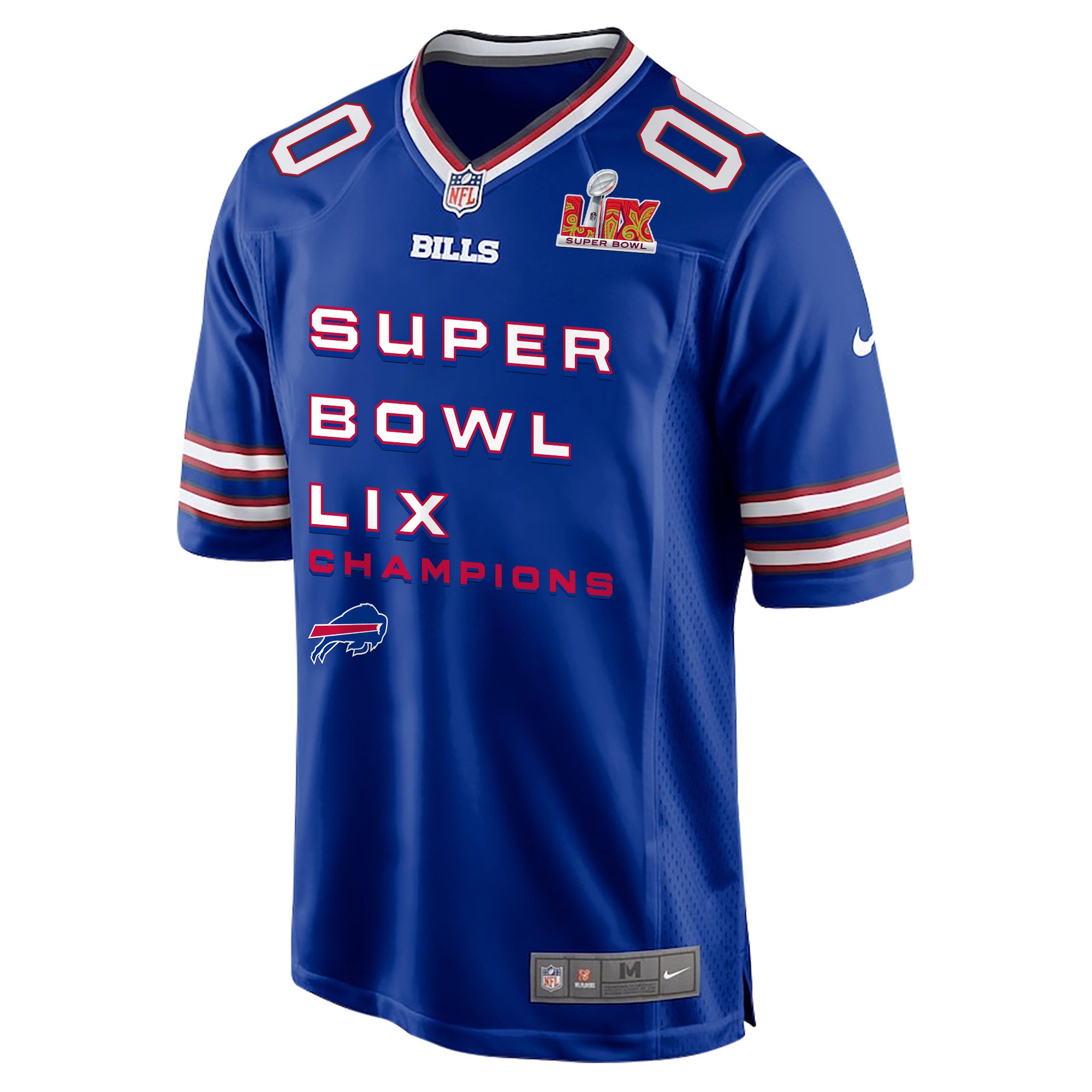 Alternative view of Buffalo Bills Super Bowl LIX Champions V3 Game Men Custom Jersey - Royal JS7022 nicesnker