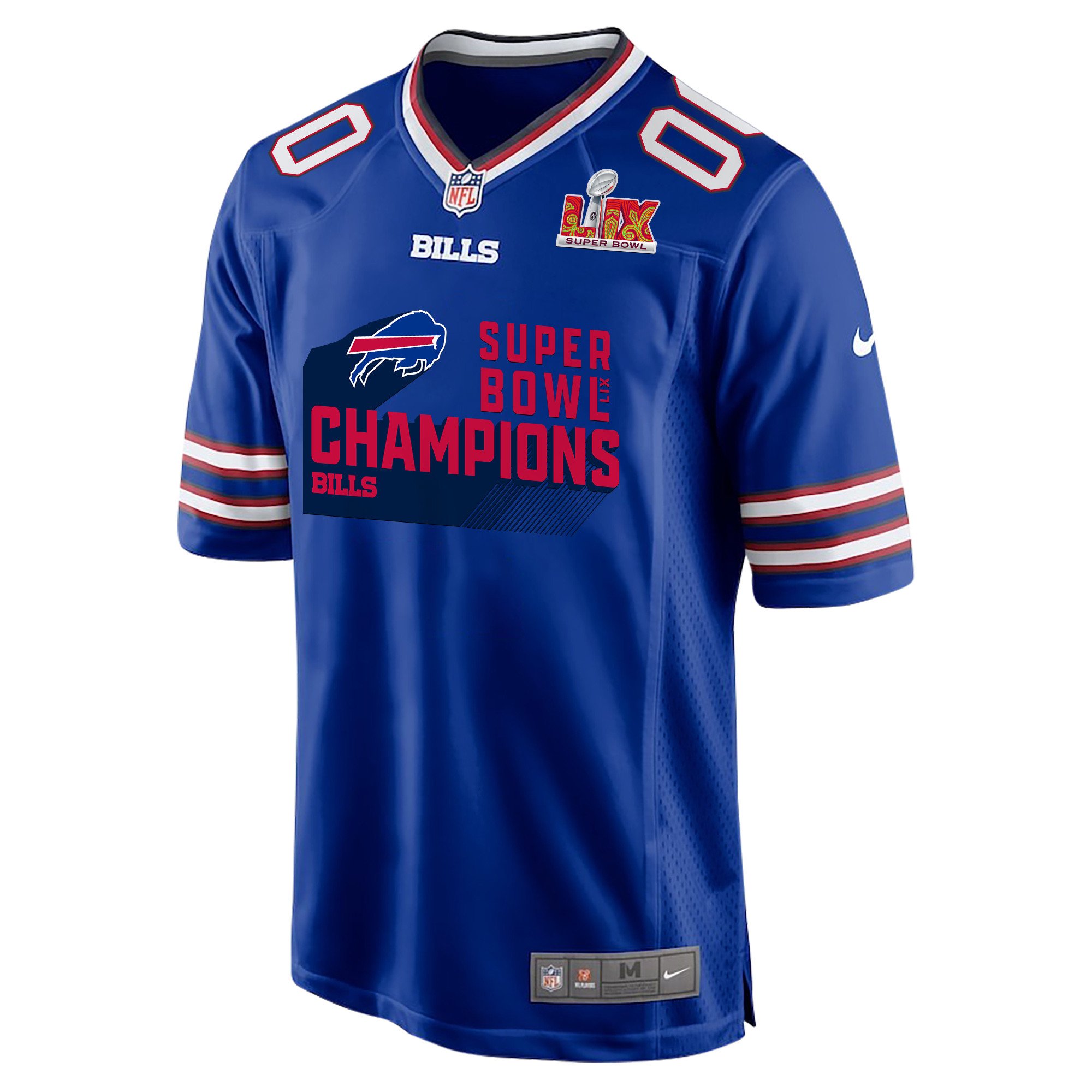 Alternative view of Buffalo Bills Super Bowl LIX Champions V4 Game Men Custom Jersey - Royal JS1426 nicesnker