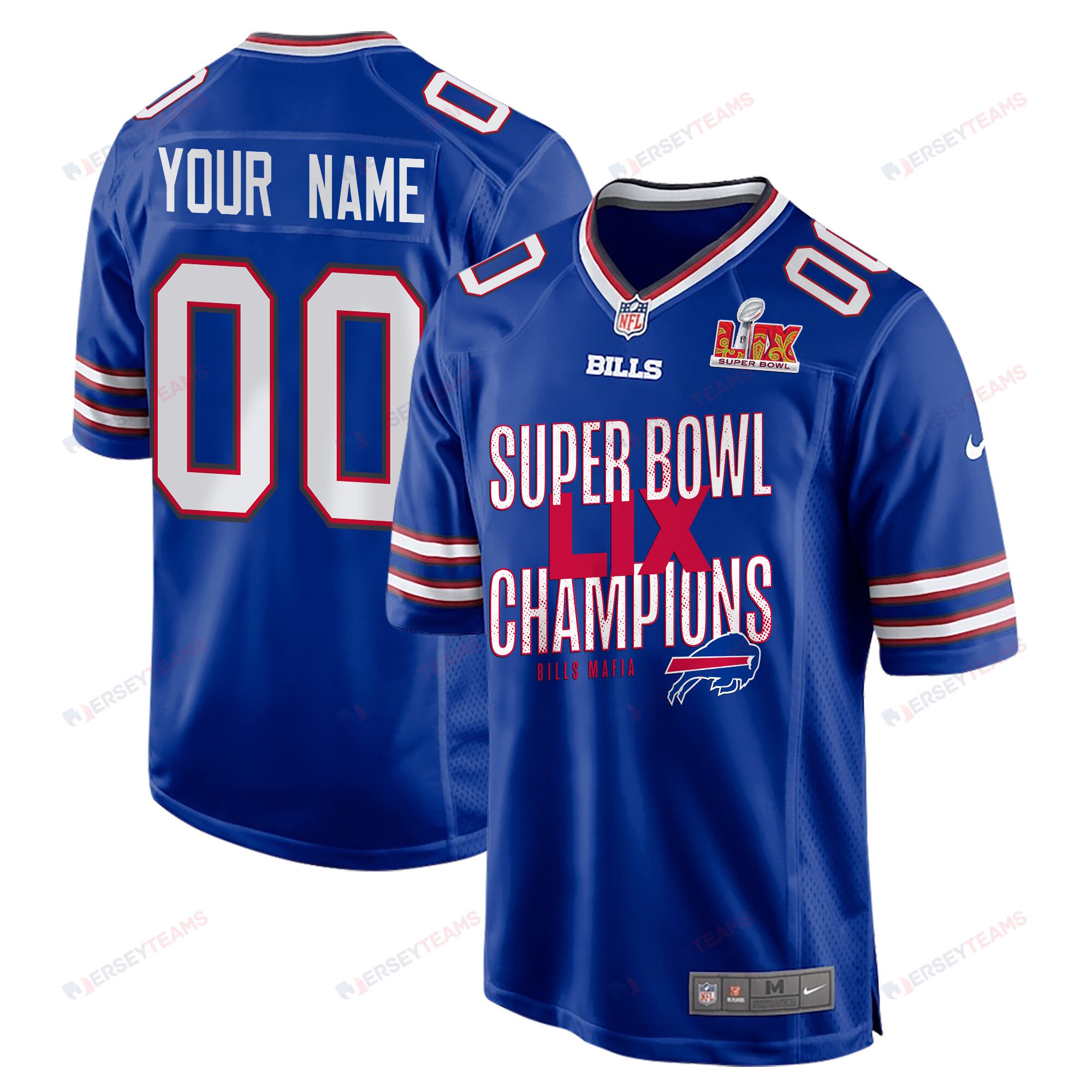 Buffalo Bills Super Bowl LIX Champions V5 Game Men Custom Jersey - Royal JS1123 nicesnker