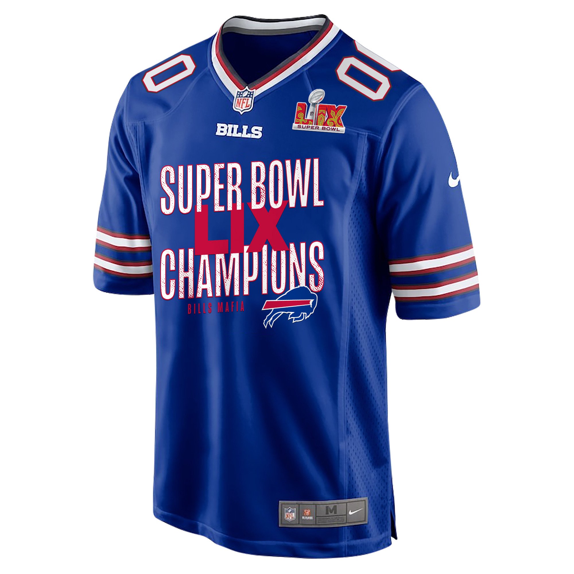 Alternative view of Buffalo Bills Super Bowl LIX Champions V5 Game Men Custom Jersey - Royal JS1123 nicesnker