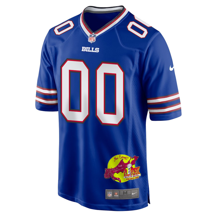 Buffalo Bills Super Bowl LIX New Orleans Patch Game Men Custom Jersey - Royal JS5298 nicesnker - Image 3