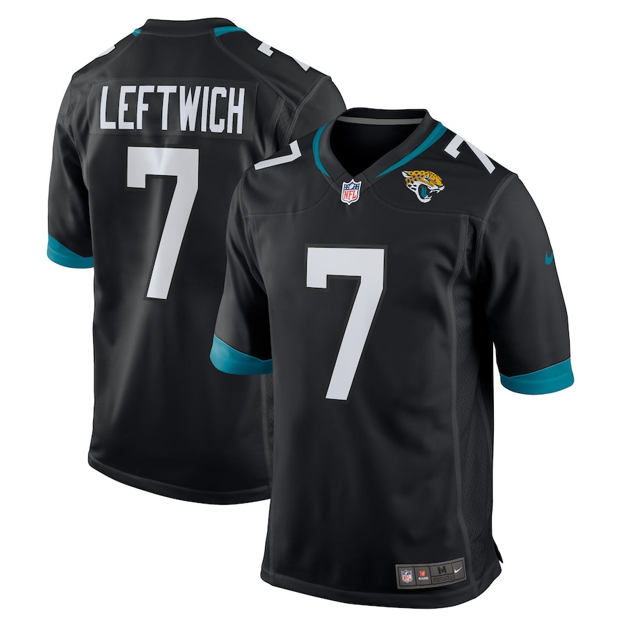 Byron Leftwich 7 Jacksonville Jaguars Men Alternate Retired Game Jersey - Black JS8956 nicesnker