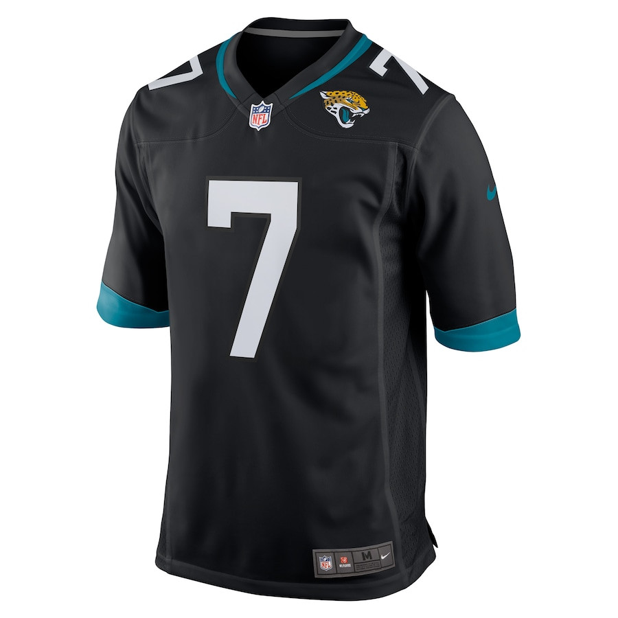 Alternative view of Byron Leftwich 7 Jacksonville Jaguars Men Alternate Retired Game Jersey - Black JS8956 nicesnker