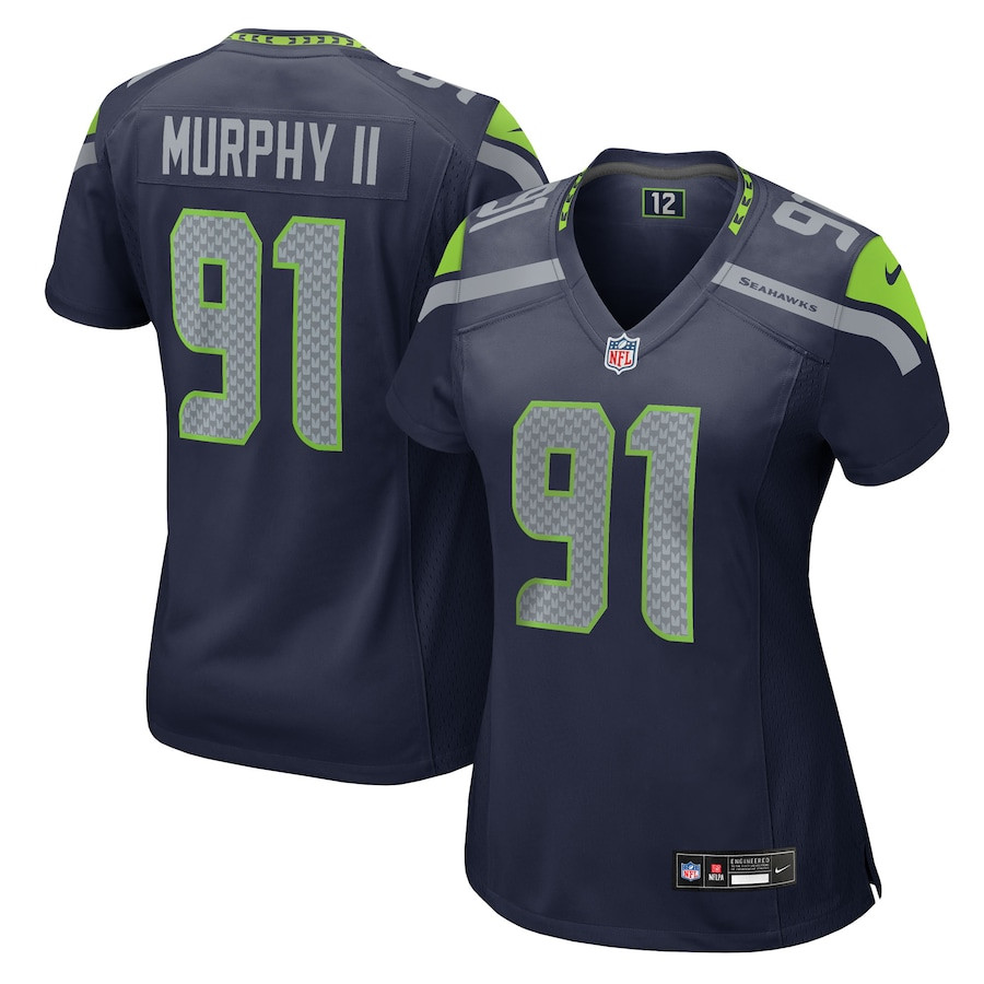Byron Murphy II 91 Seattle Seahawks Women's Team Game Jersey - College Navy JS6116 nicesnker