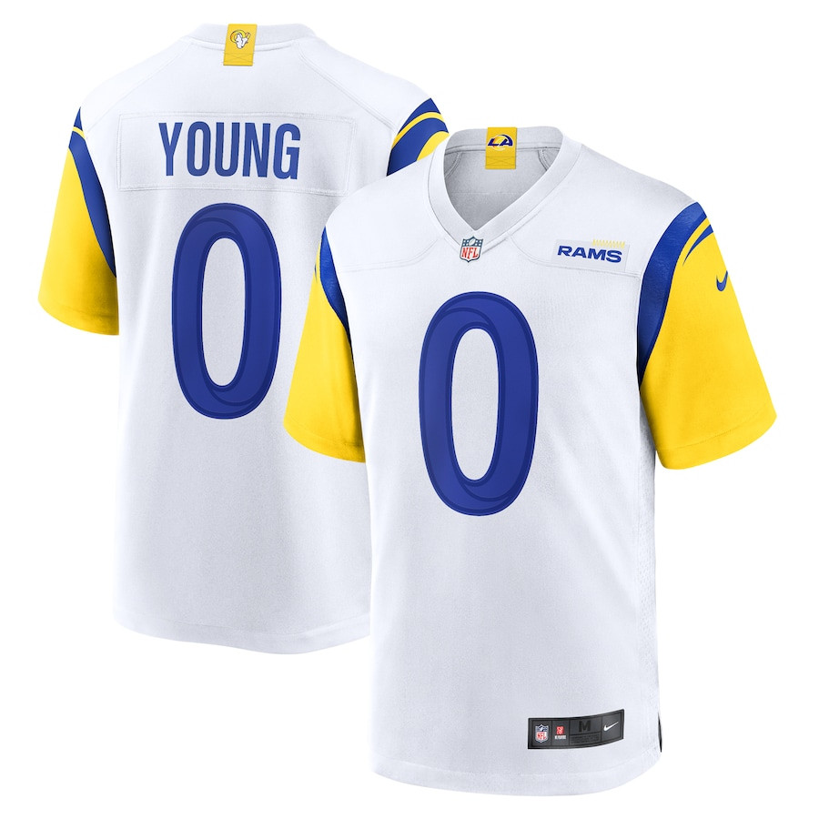 Byron Young 0 Los Angeles Rams Team Game Men Jersey - White JS4940 nicesnker