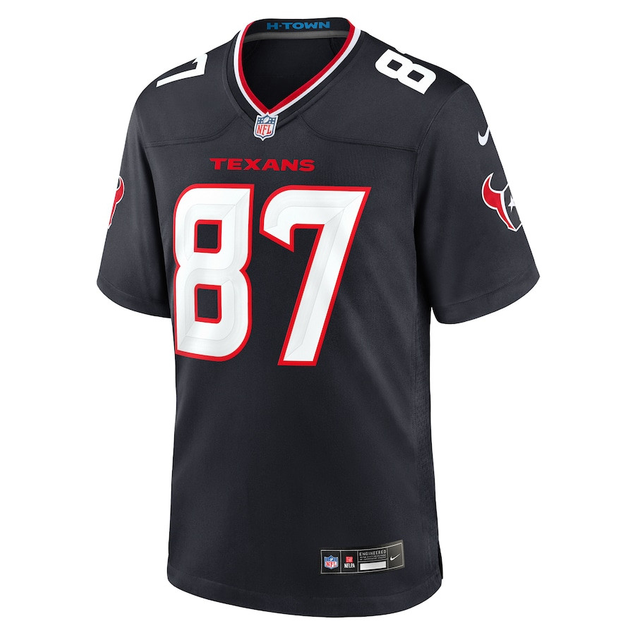 Alternative view of Cade Stover 87 Houston Texans Game Men Jersey - Navy JS3563 nicesnker