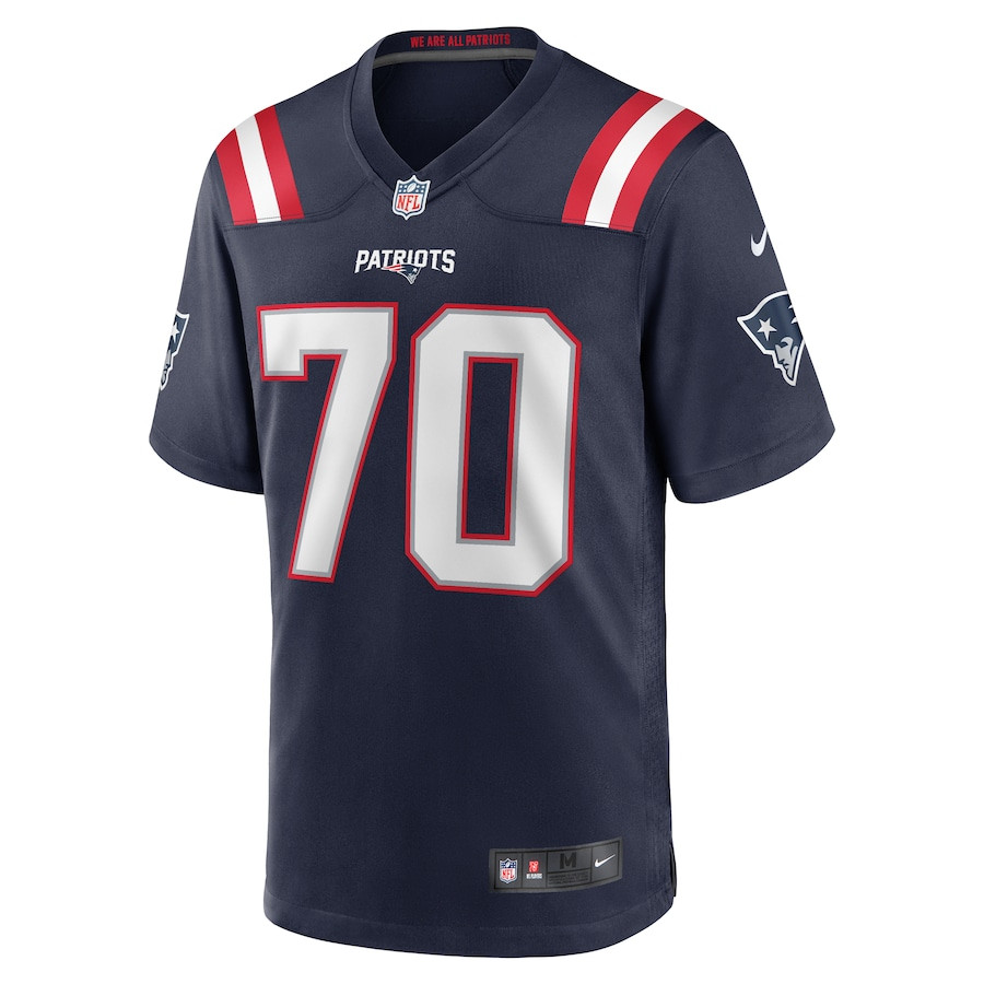 Alternative view of Caedan Wallace 70 New England Patriots Team Game Men Jersey - Navy JS1126 nicesnker