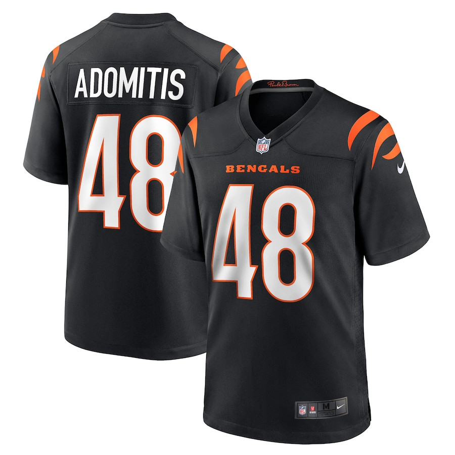 Cal Adomitis 48 Cincinnati Bengals Team Game Men Jersey - Black JS6173 nicesnker