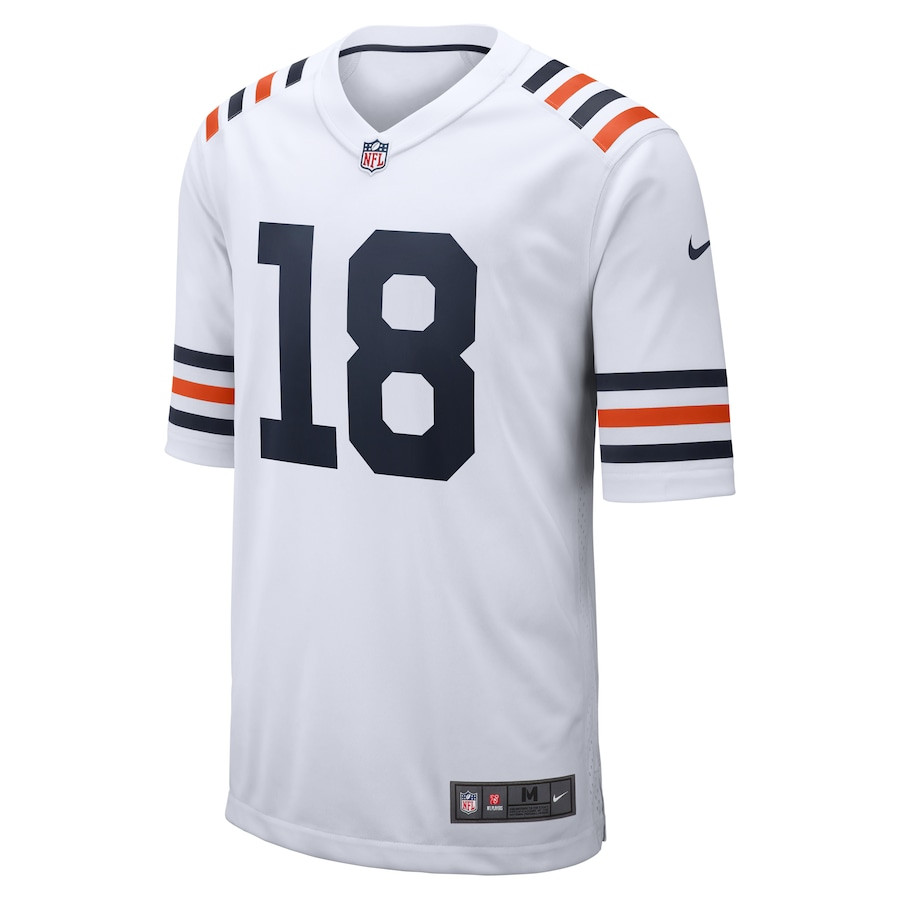 Alternative view of Caleb Williams 18 Chicago Bears 2024 NFL Draft 2nd Alternate Game Jersey - White JS8506 nicesnker