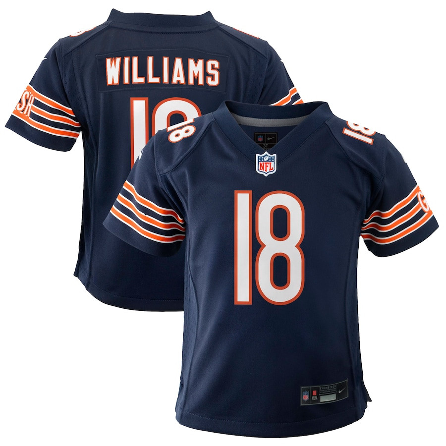 Caleb Williams 18 Chicago Bears 2024 NFL Draft First Round Pick Player Game YOUTH Jersey - Navy JS8703 nicesnker
