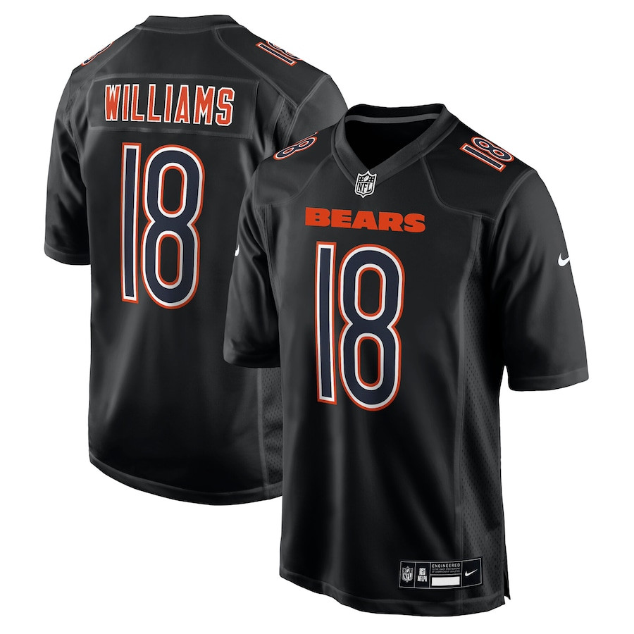 Caleb Williams 18 Chicago Bears Fashion Men Jersey - Carbon Black JS8485 nicesnker