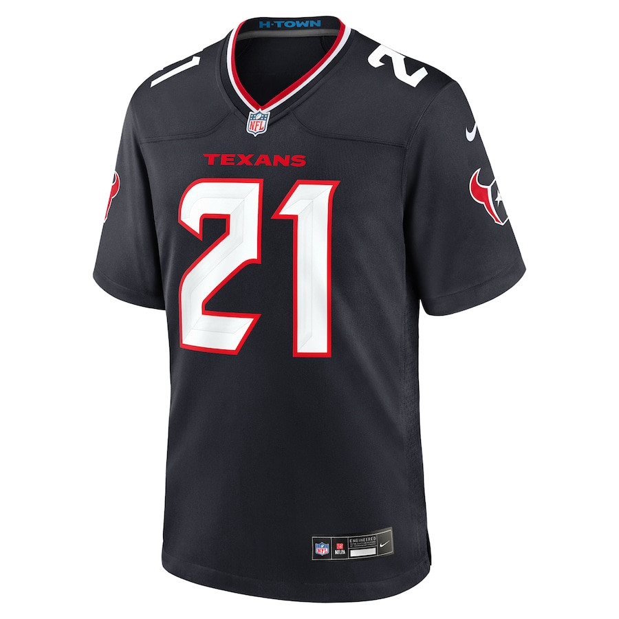 Alternative view of Calen Bullock 21 Houston Texans Team Game Men Jersey - Navy JS3613 nicesnker