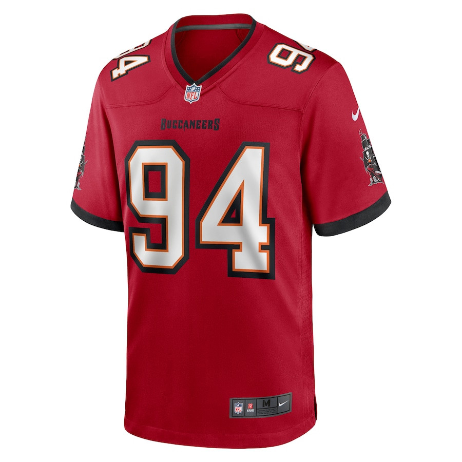 Alternative view of Calijah Kancey 94 Tampa Bay Buccaneers Game Men Jersey - Red JS6182 nicesnker