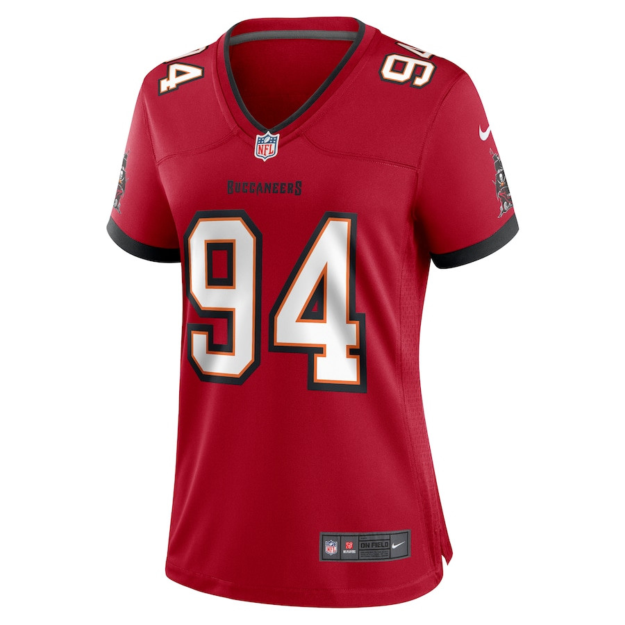 Alternative view of Calijah Kancey 94 Tampa Bay Buccaneers Women Game Jersey - Red JS7778 nicesnker