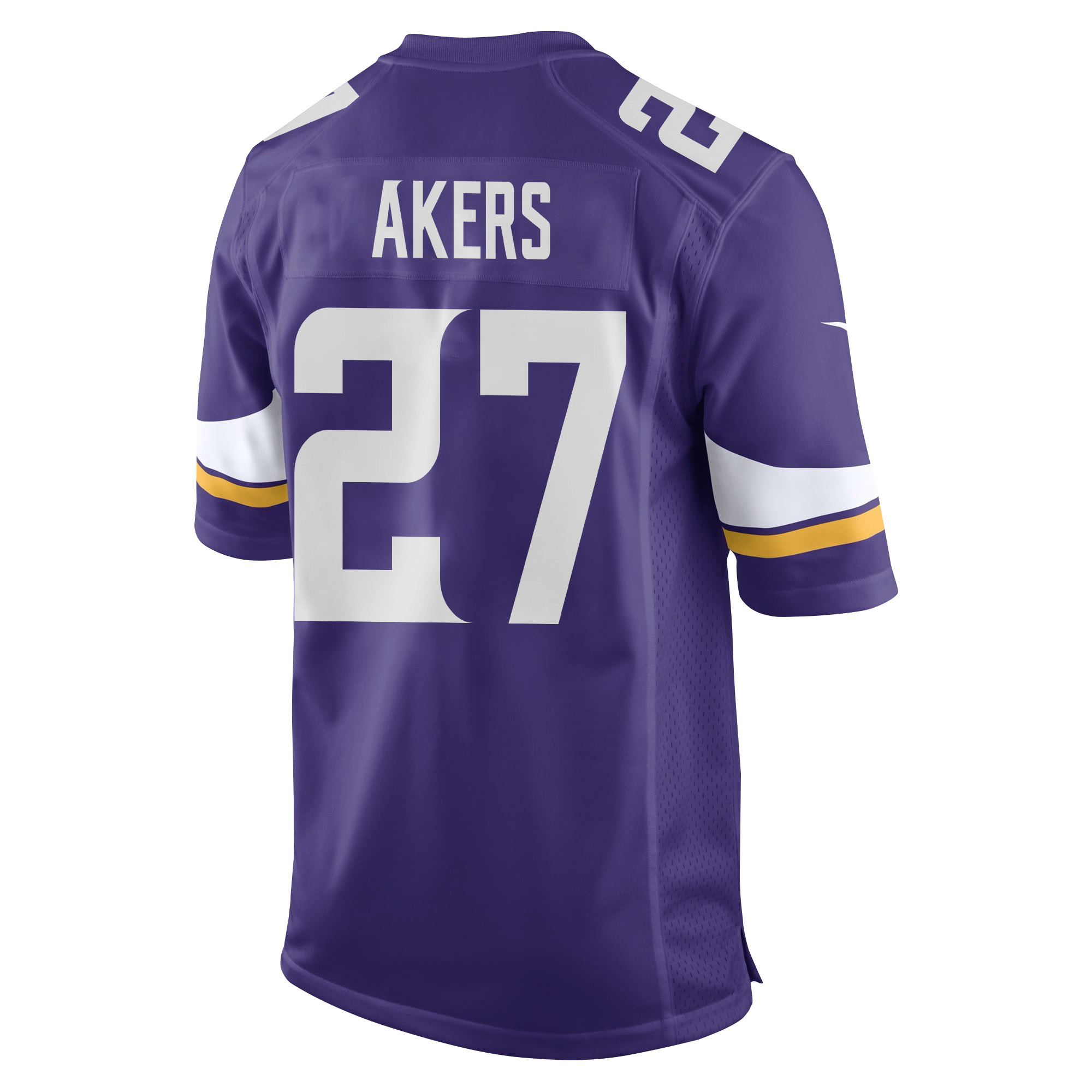 Alternative view of Cam Akers 27 Minnesota Vikings Super Bowl LIX New Orleans Patch Game Men Jersey - Purple JS9387 nicesnker