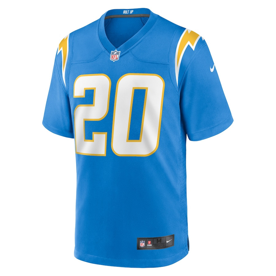 Alternative view of Cam Hart 20 Los Angeles Chargers Team Game Men Jersey - Powder Blue JS2329 nicesnker