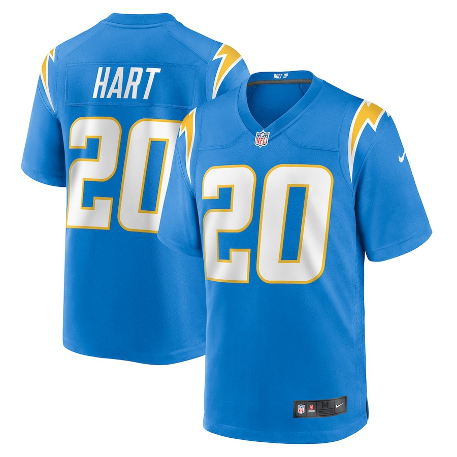 Cam Hart 20 Los Angeles Chargers Team Game Men Jersey - Powder Blue JS2329 nicesnker