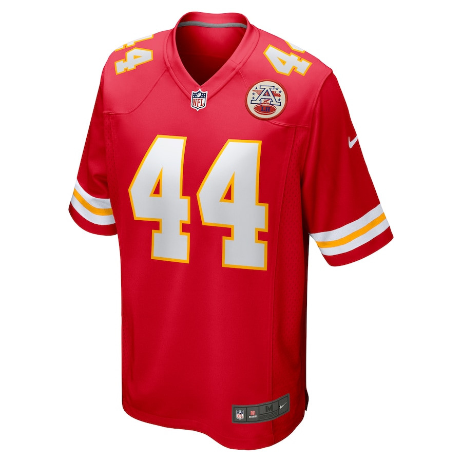 Alternative view of Cam Jones 44 Kansas City Chiefs Game Men Jersey - Red JS4894 nicesnker