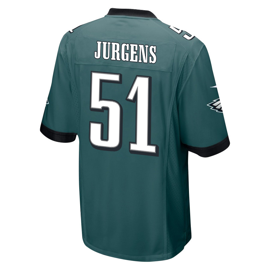 Alternative view of Cam Jurgens 51 Philadelphia Eagles Super Bowl LIX Champions Patch Game Men Jersey - Midnight Green JS1584 nicesnker