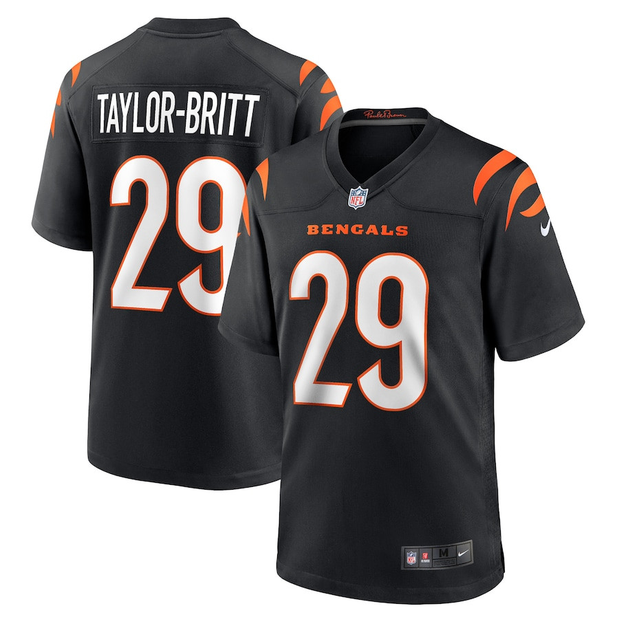 Cam Taylor-Britt 29 Cincinnati Bengals Game Men Jersey - Black JS7075 nicesnker