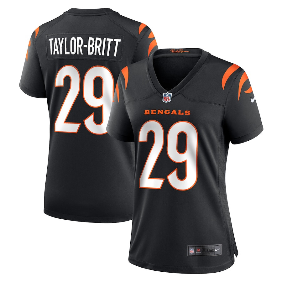 Cam Taylor-Britt 29 Cincinnati Bengals Women Game Jersey - Black JS8312 nicesnker