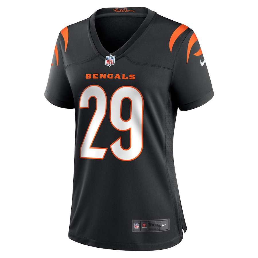 Alternative view of Cam Taylor-Britt 29 Cincinnati Bengals Women Game Jersey - Black JS8312 nicesnker