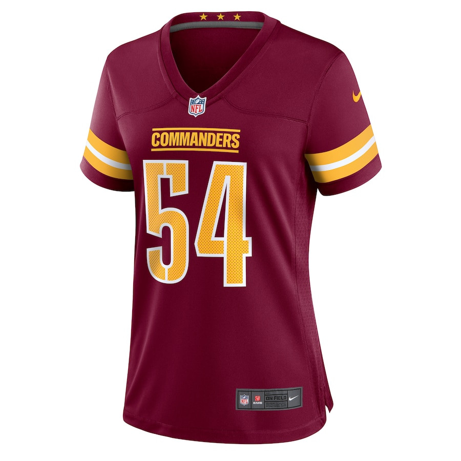 Alternative view of Camaron Cheeseman 54 Washington Commanders Women Game Jersey - Burgundy JS2146 nicesnker