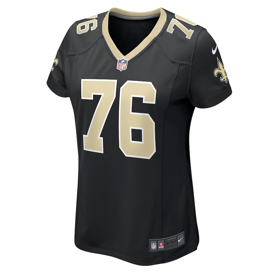 Alternative view of Camron Peterson 76 New Orleans Saints Women's Game Jersey - Black JS9120 nicesnker