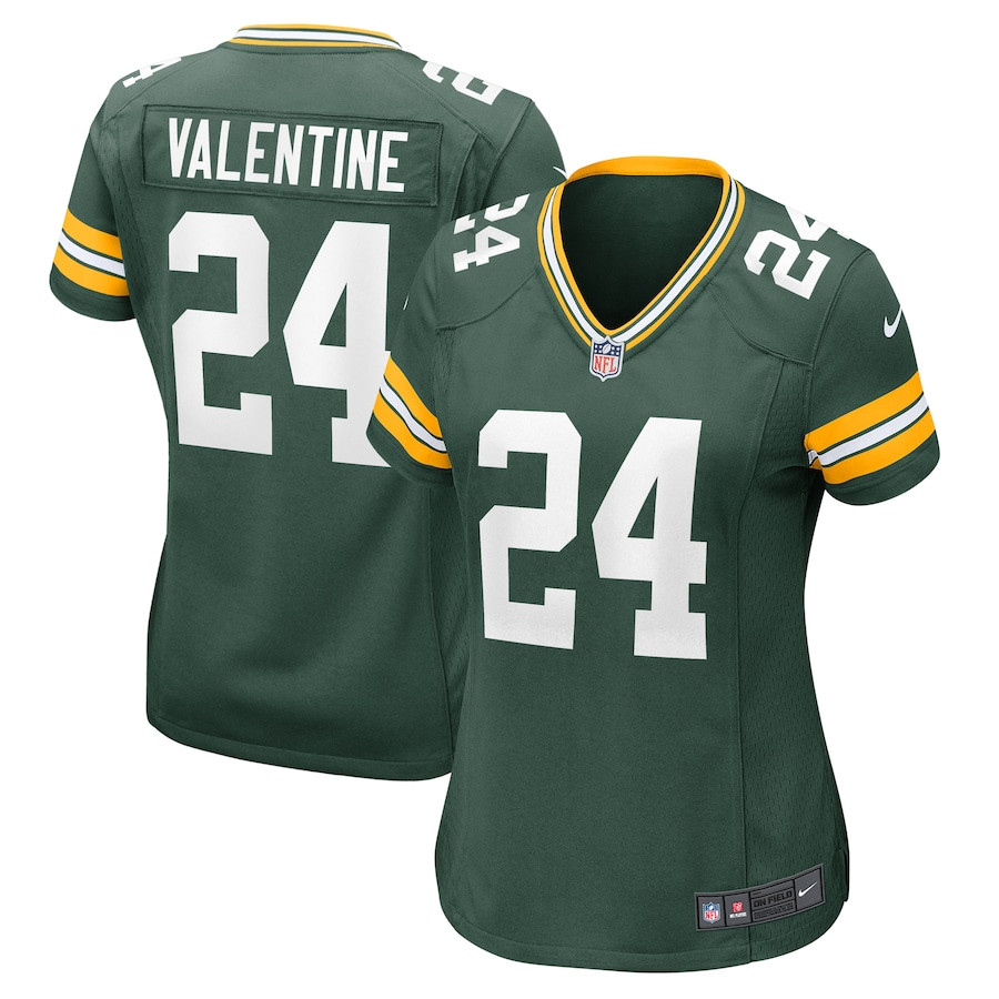 Carrington Valentine 24 Green Bay Packers Women's Game Jersey - Green JS8652 nicesnker
