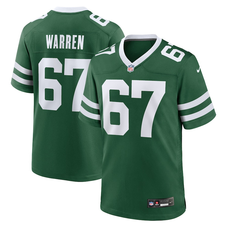 Carter Warren 67 New York Jets Team Game Men Jersey - Legacy Green JS9825 nicesnker