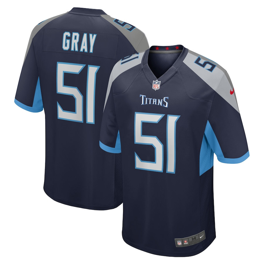 Cedric Gray 51 Tennessee Titans Game Men Jersey - Navy JS9520 nicesnker