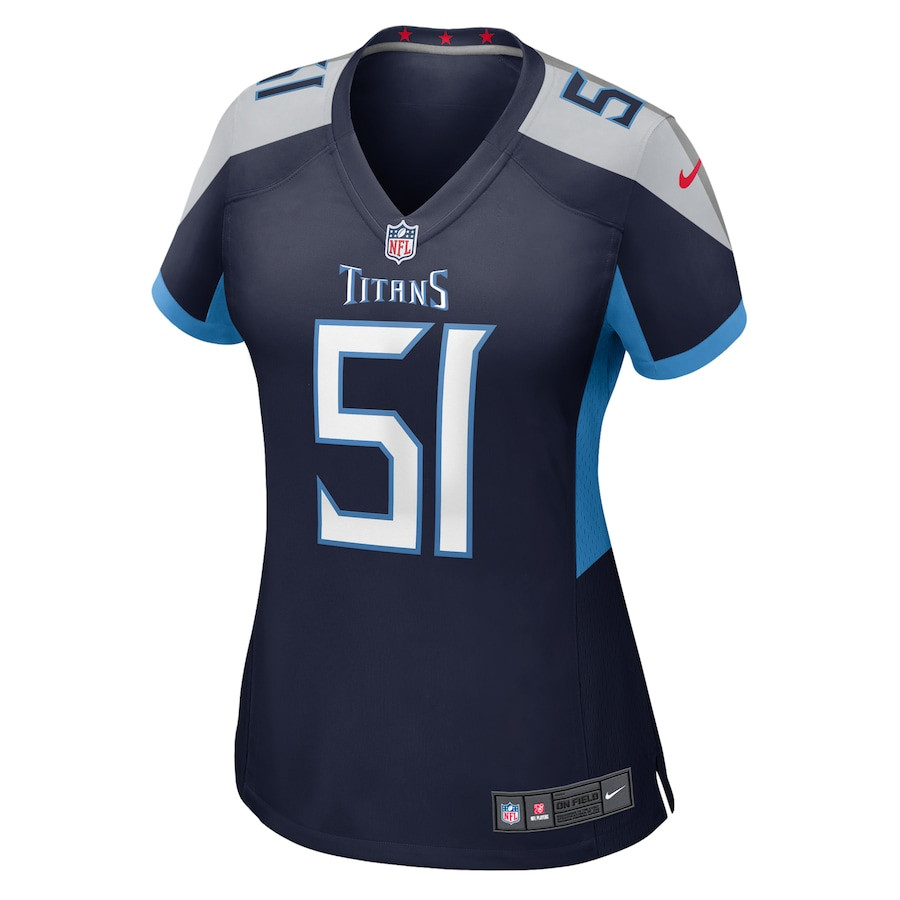 Alternative view of Cedric Gray 51 Tennessee Titans Women's Game Jersey - Navy JS9960 nicesnker