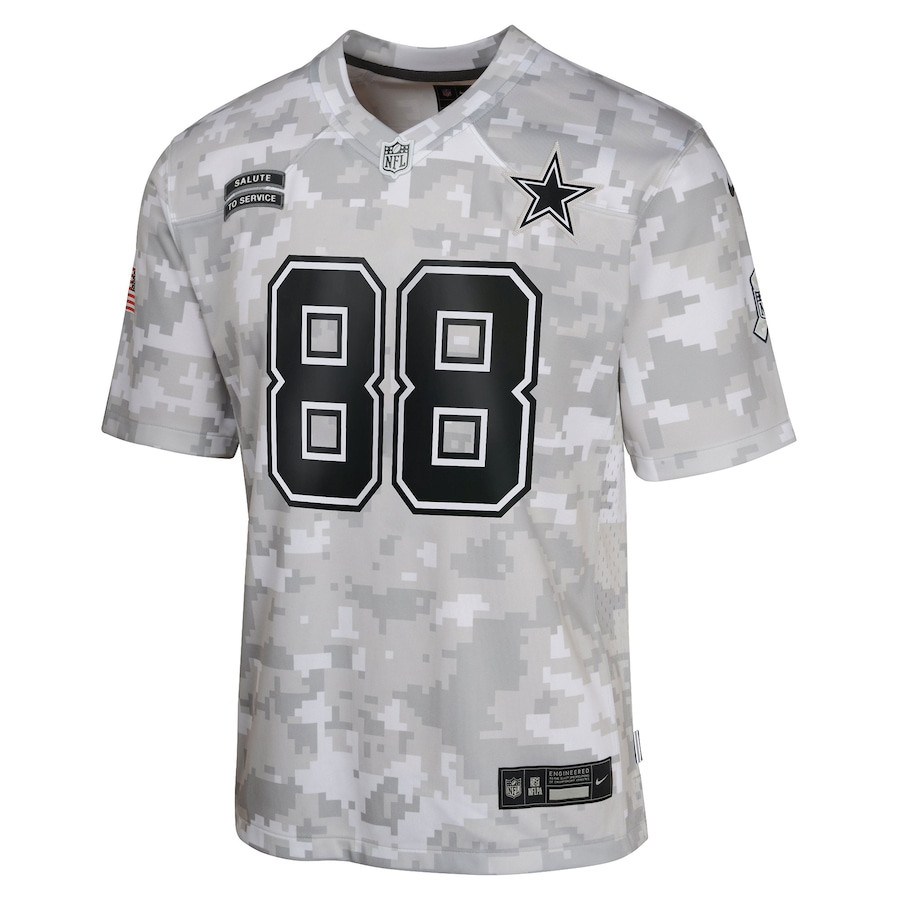 Alternative view of CeeDee Lamb 88 Dallas Cowboys 2024 Salute to Service Game YOUTH Jersey - Arctic Camo JS1140 nicesnker