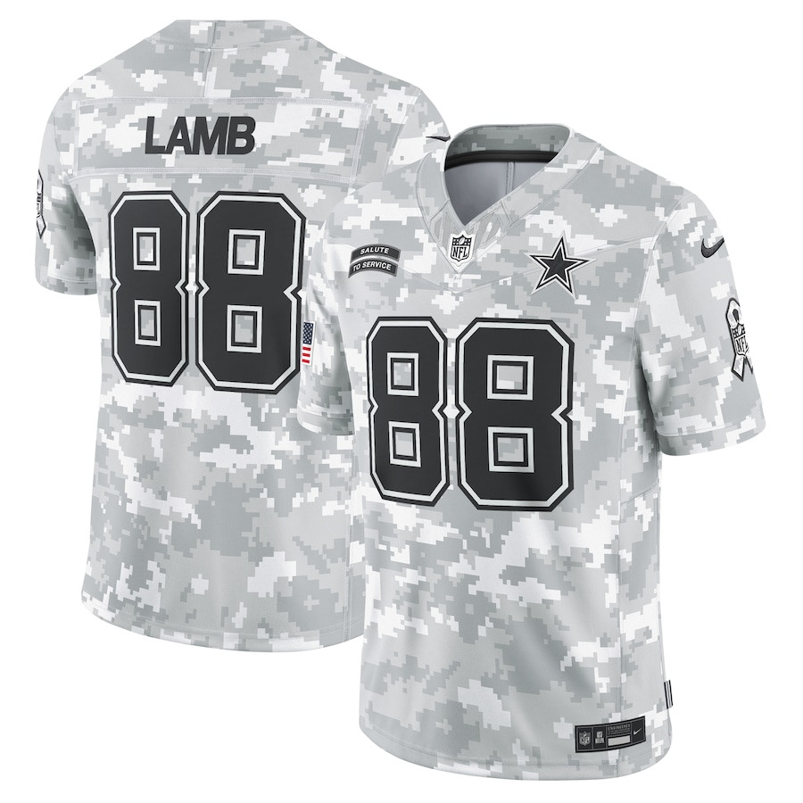 CeeDee Lamb 88 Dallas Cowboys 2024 Salute to Service Limited Men Jersey - Arctic Camo JS2124 nicesnker