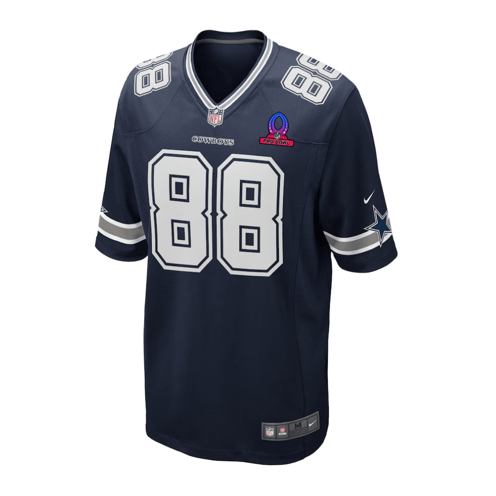 Alternative view of CeeDee Lamb 88 Dallas Cowboys 2025 Pro Bowl Patch Game Men Jersey - Navy JS2708 nicesnker