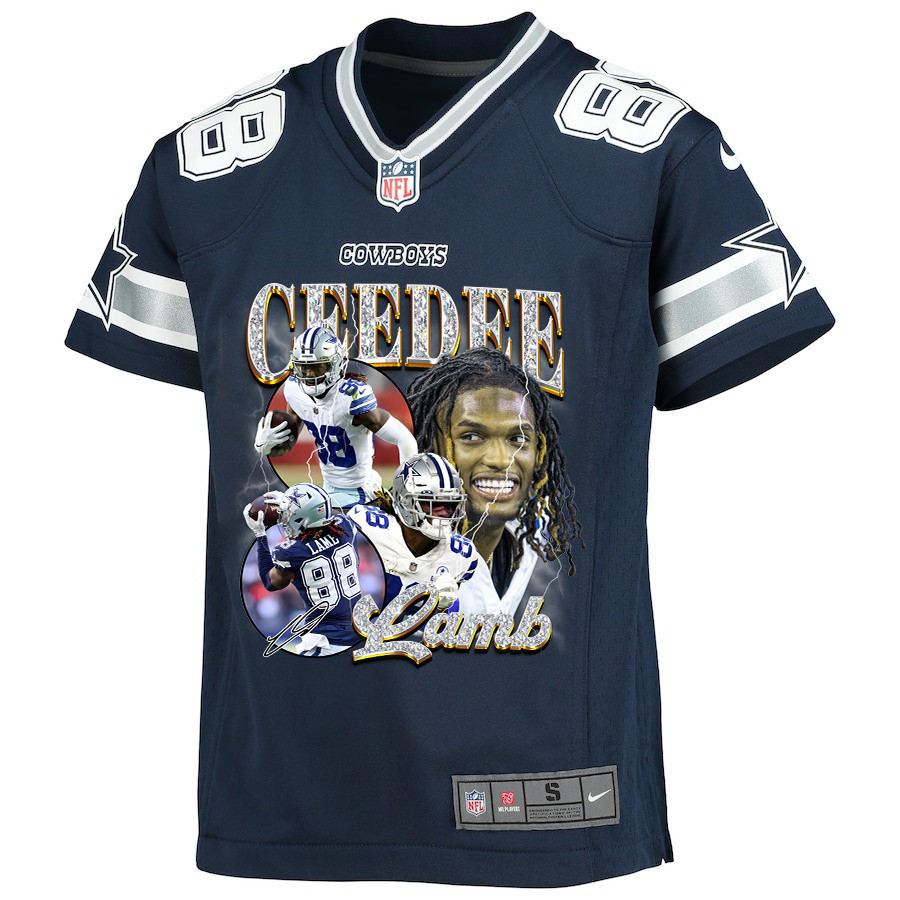 Alternative view of CeeDee Lamb 88 Dallas Cowboys Cee Works Hard Home Game YOUTH Jersey JS6932 nicesnker