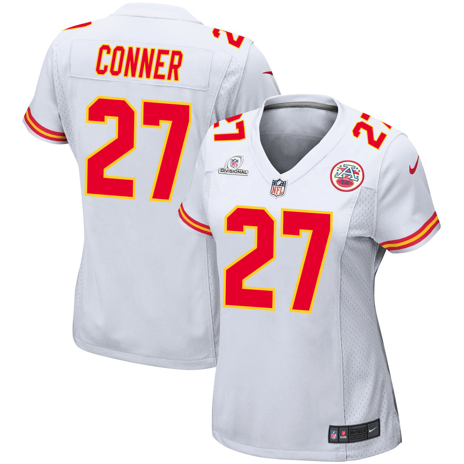 Chamarri Conner 27 Kansas City Chiefs Super Bowl LVIII Patch Game Women Jersey - White JS7702 nicesnker