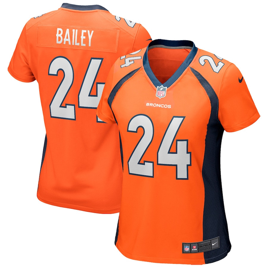 Champ Bailey 24 Denver Broncos Women Game Retired Jersey - Orange JS5771 nicesnker