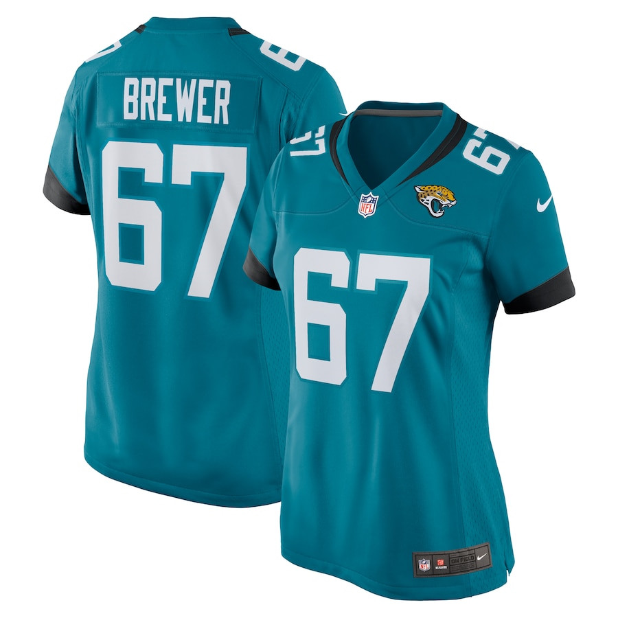 Chandler Brewer 67 Jacksonville Jaguars Women's Game Jersey - Teal JS2349 nicesnker