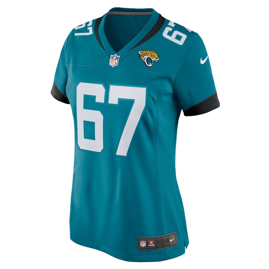 Alternative view of Chandler Brewer 67 Jacksonville Jaguars Women's Game Jersey - Teal JS2349 nicesnker