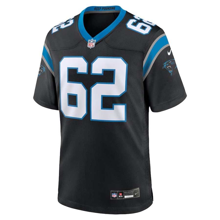 Alternative view of Chandler Zavala 62 Carolina Panthers Game Men Jersey - Black JS4607 nicesnker