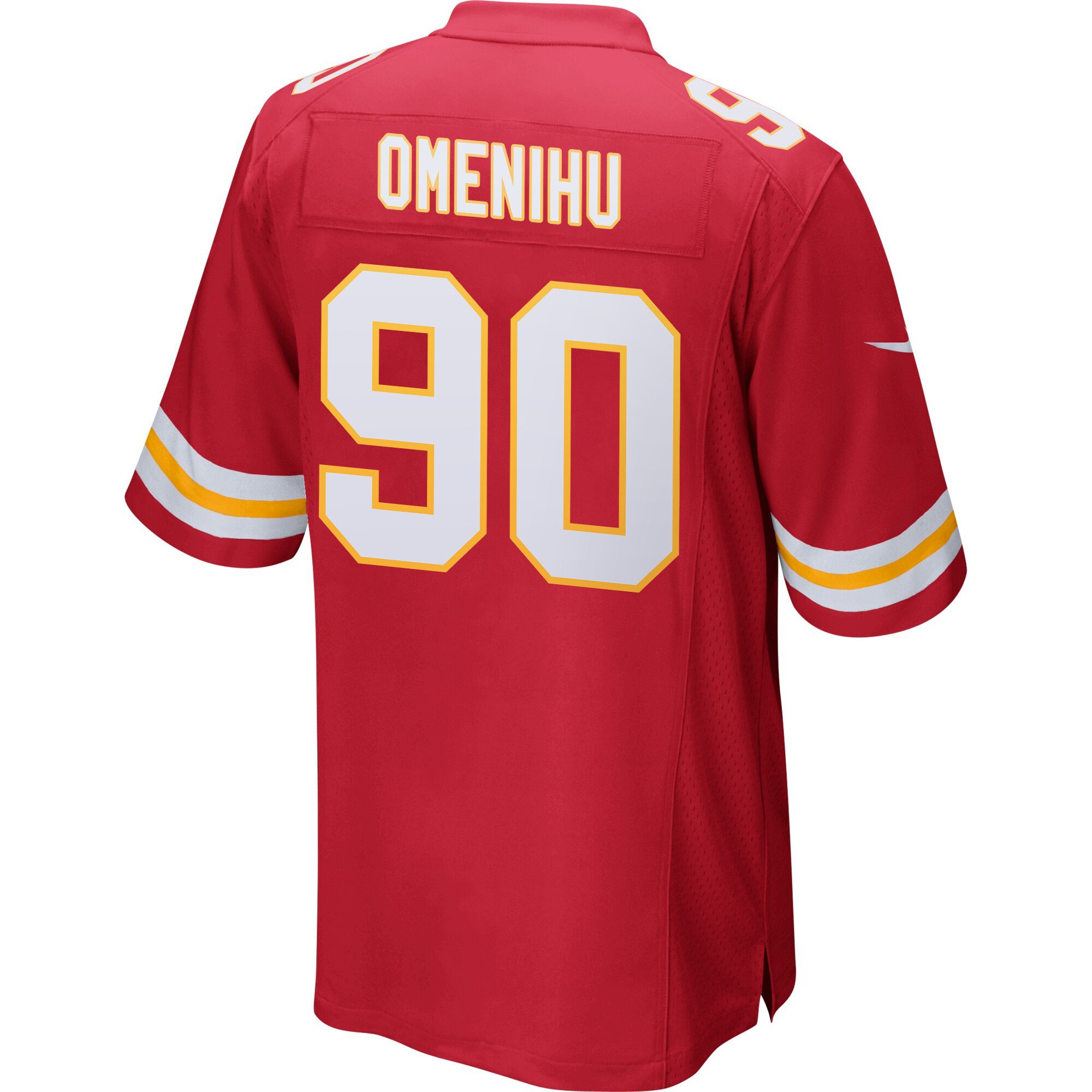 Alternative view of Charles Omenihu 90 Kansas City Chiefs Super Bowl LIX Champions Patch 'New Orleans - The Ultimate Showdown' EMBROIDERED Game Men Jersey - Red JS4635 nicesnker