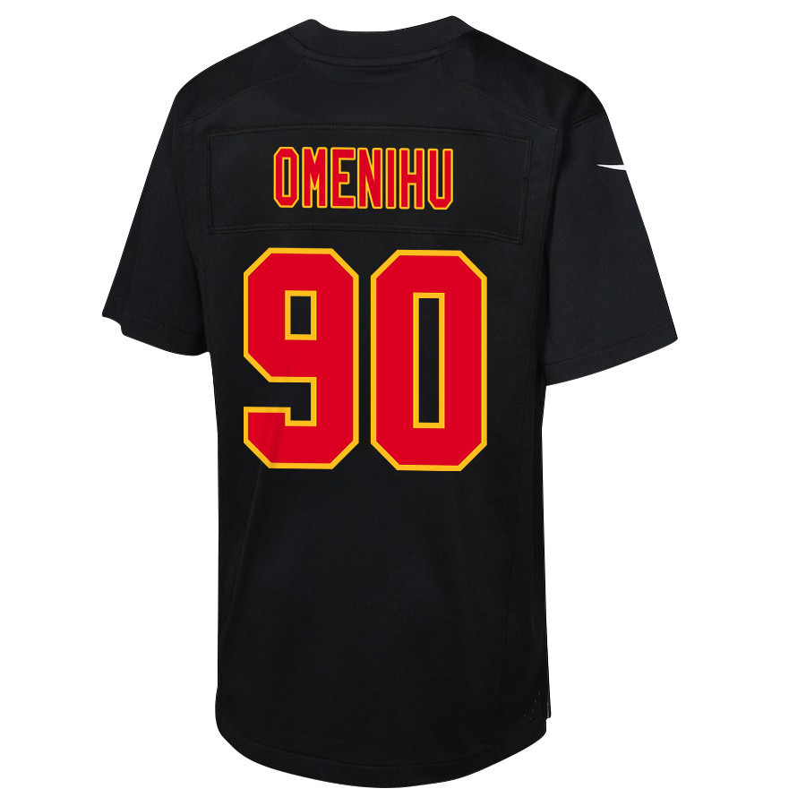Charles Omenihu 90 Kansas City Chiefs Super Bowl LVIII Champions 4 Stars Patch Fashion Game YOUTH Jersey - Carbon Black JS8614 nicesnker - Image 3