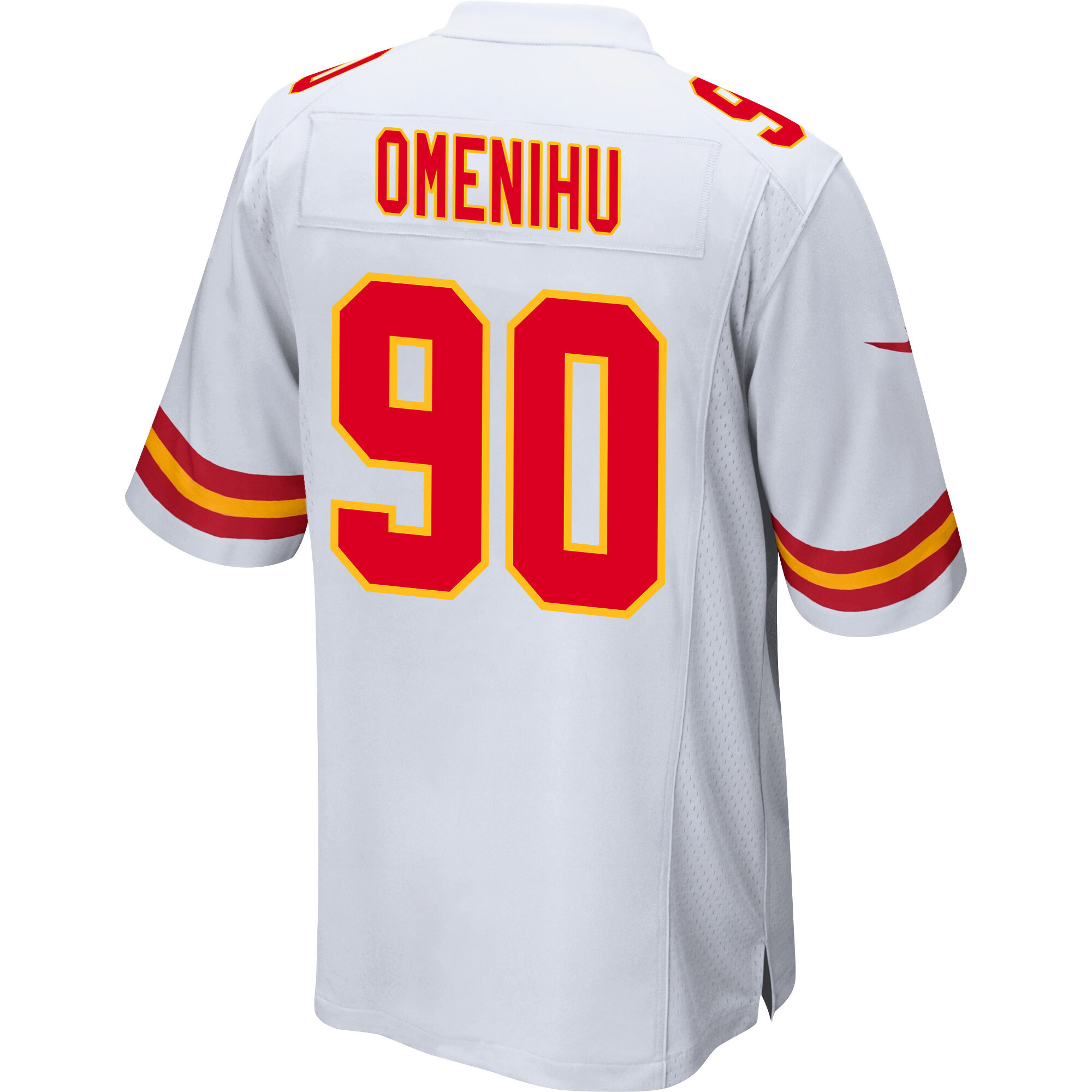 Charles Omenihu 90 Kansas City Chiefs Super Bowl LVIII Champions 4 Stars Patch Game Men Jersey - White JS2249 nicesnker - Image 3