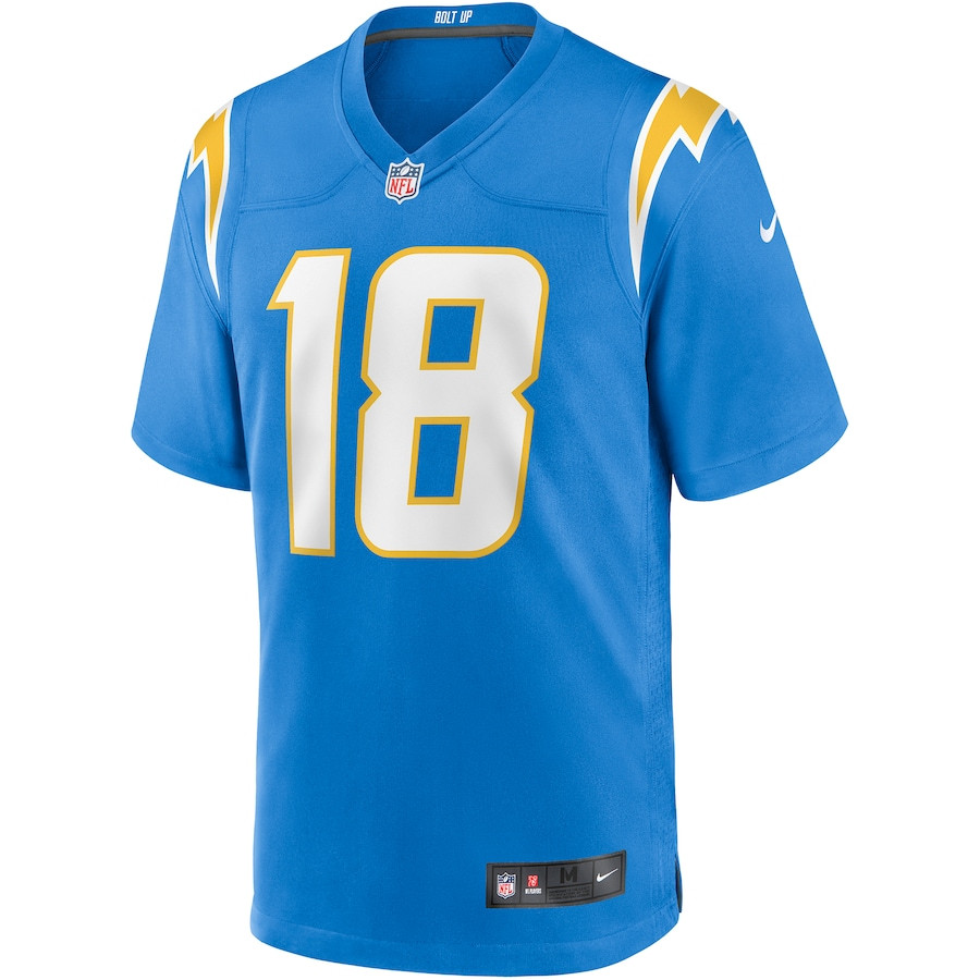 Alternative view of Charlie Joiner 18 Los Angeles Chargers Men Game Retired Jersey - Powder Blue JS8215 nicesnker