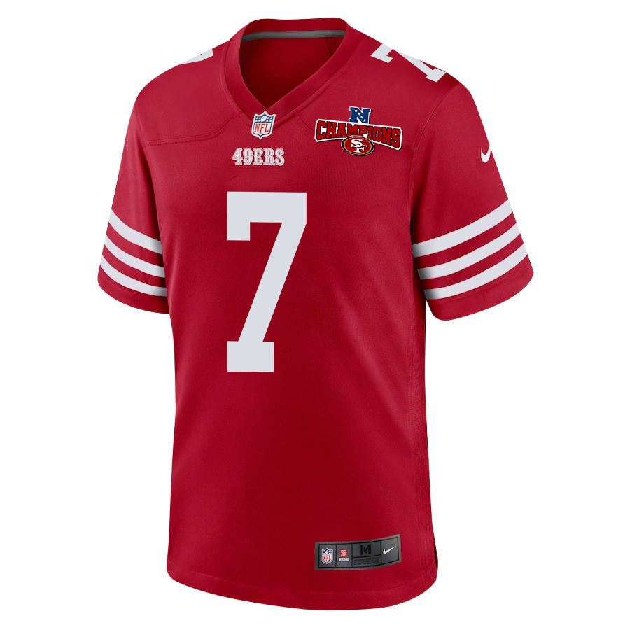 Alternative view of Charvarius Ward 7 San Francisco 49ers NFC Champions Patch Game Men Jersey - Scarlet JS6587 nicesnker