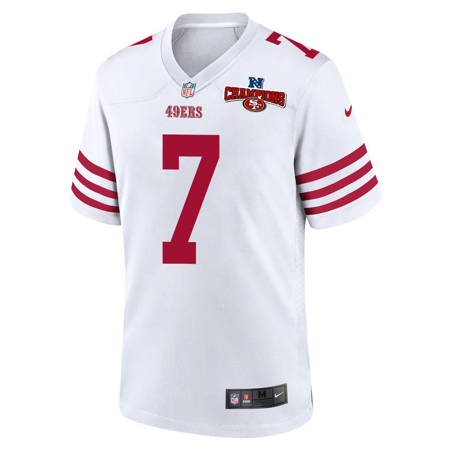 Alternative view of Charvarius Ward 7 San Francisco 49ers NFC Champions Patch Game Men Jersey - White JS6578 nicesnker